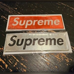 Supreme plastic box logo stickers from FW17 set of 2 *READ DESCRIPTION*
